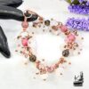 Bracelet Swan en quartz rose et en rhodonite