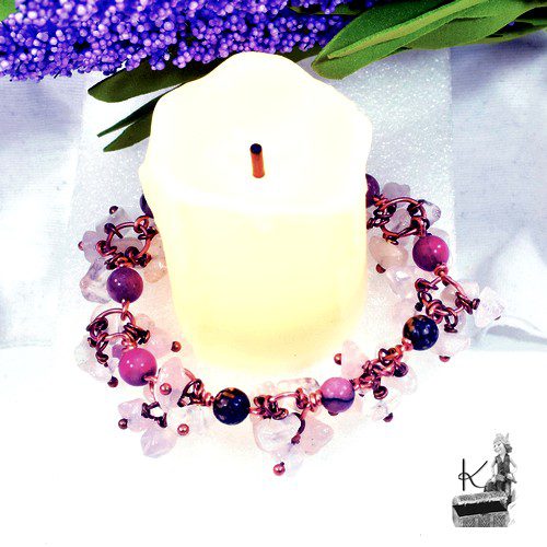 Bracelet Swan - perles en rhodonite et en quartz rose – Image 3