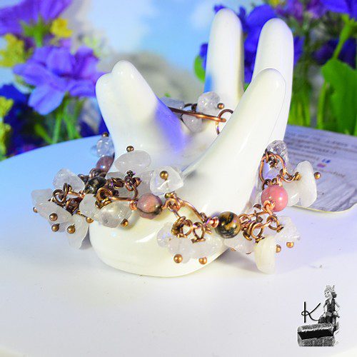 Bracelet Swan - perles en rhodonite et en quartz rose – Image 7