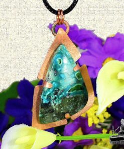 Pendentif Denoi - cuivre et Malachite Chrysocolle – Image 3