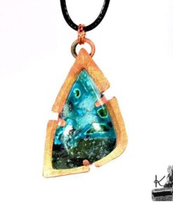 Pendentif Denoi - cuivre et Malachite Chrysocolle – Image 4