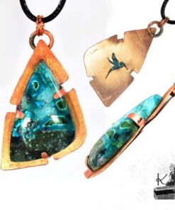 Pendentif Denoi - cuivre et Malachite Chrysocolle – Image 5