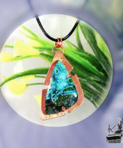 Pendentif Denoi - cuivre et Malachite Chrysocolle – Image 10