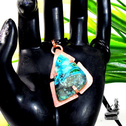 Pendentif Denoi - cuivre et Malachite Chrysocolle – Image 9