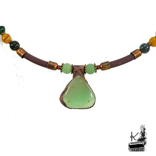 Réservé : Collier amazonite avec agate mousse – Image 3