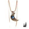 Pendentif demie-lune Poehina en cuivre et labradorite