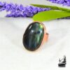 bague ajustable en cuivre et labradorite Syllebren