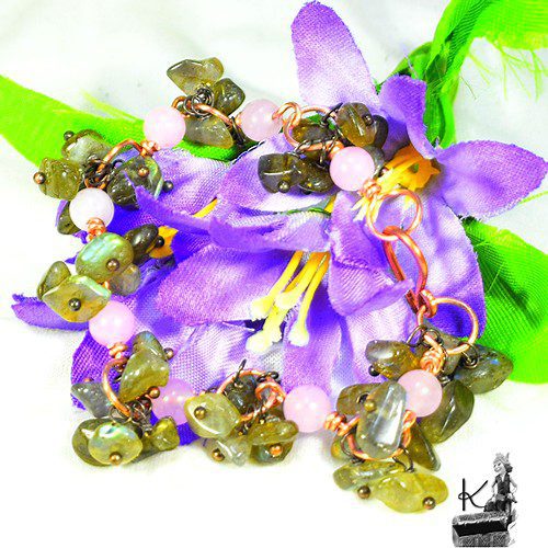 Bracelet Boécia - quartz rose et labradorite – Image 2