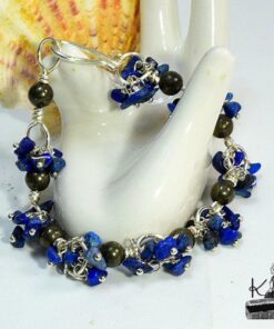 Bracelet Sorel en pyrite et lapis lazuli