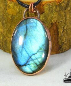 Pendentif Kisslon - labradorite serti cuivre – Image 6