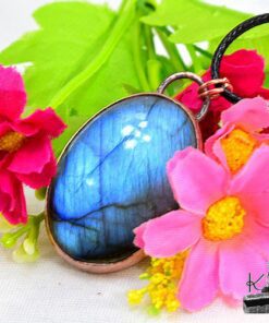 Pendentif Kisslon - labradorite serti cuivre – Image 5