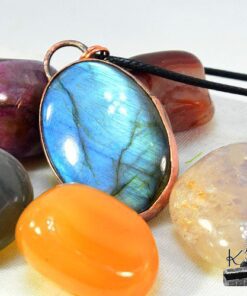 Pendentif Kisslon - labradorite serti cuivre – Image 3