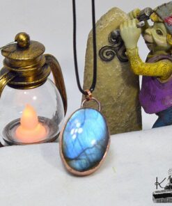 Pendentif Kisslon - labradorite serti cuivre – Image 2