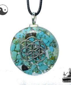 Pendentif orgone orgonite Aleen avec turquoise