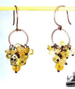 Boucles d'oreille darina en cuivre et citrine