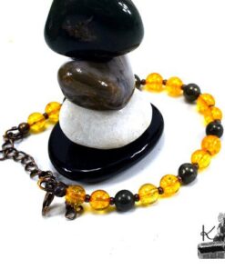 Bracelet Soa en citrine et en pyrite