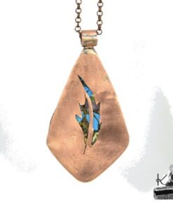 Alternative view of Pendentif Kewanhee - Mohave turquoise cuivre sertie