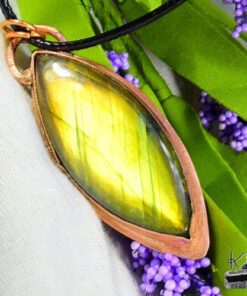 Pendentif Eleadon - labradorite serti cuivre – Image 4