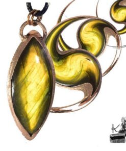 Pendentif Eleadon - labradorite serti cuivre – Image 8