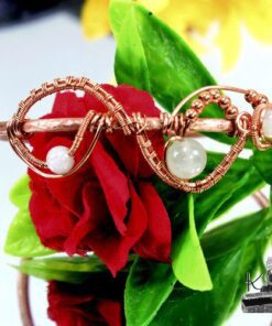 Bracelet Jonc Adenet - cuivre naturel et pierre de lune – Image 4