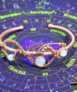 Bracelet Jonc Adenet - cuivre naturel et pierre de lune – Image 3
