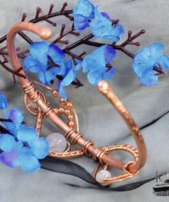 Bracelet Jonc Adenet - cuivre naturel et pierre de lune – Image 2