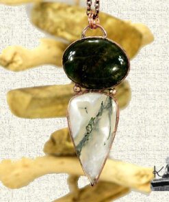 Pendentif Jolan - agate mousse et cuivre – Image 2