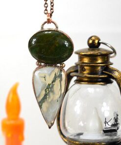 Pendentif Jolan - agate mousse et cuivre – Image 3