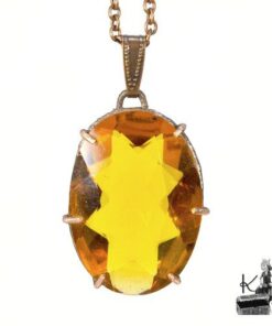 Pendentif Kisos en cuivre avec citrine taillée