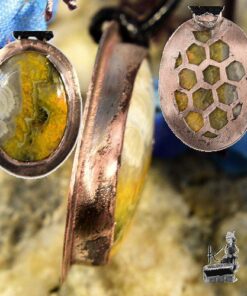 Pendentif Cebala - cuivre et Jaspe abeille – Image 2