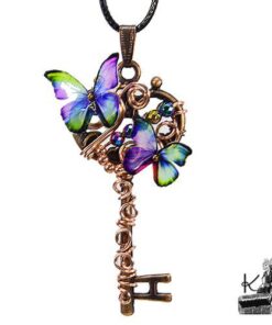 Pendentif Nuala avec papillons transparents