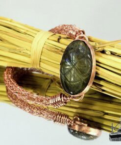 bracelet en tissage viking avec labradorite Marig