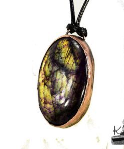 Réservé : Pendentif Davy - labradorite serti cuivre – Image 3