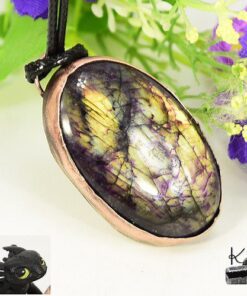 Réservé : Pendentif Davy - labradorite serti cuivre – Image 5
