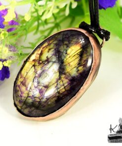 Réservé : Pendentif Davy - labradorite serti cuivre – Image 6