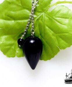 pendentif goutte en obsidienne