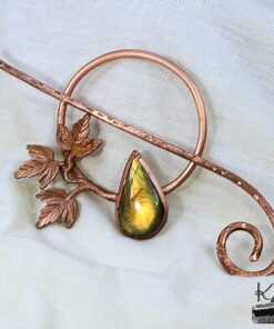 Barrette à cheveux Nevana en cuivre et labradorite