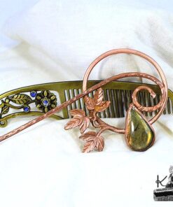 Barrette cheveux Nevena - labradorite (cheveux épais) – Image 6