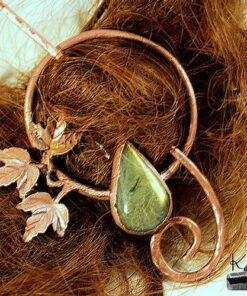 Barrette cheveux Nevena - labradorite (cheveux épais) – Image 3