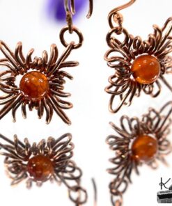 Boucles d'oreille Kisos - cuivre et cornaline – Image 5