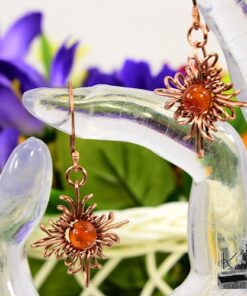 Boucles d'oreille Kisos - cuivre et cornaline – Image 4