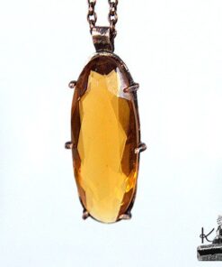 Pendentif geliel en cuivre avec citrine taillée