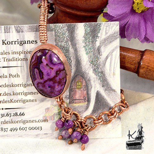 Bracelet Dezba - cuivre et crazy lace agate