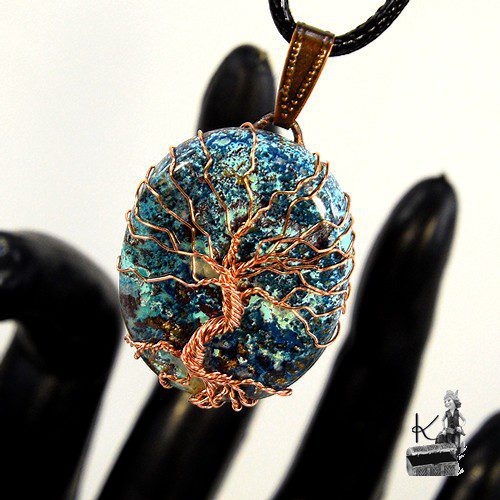 reservé : Pendentif Arbre de vie Jolana - shattuckite et cuivre – Image 10