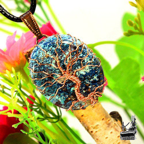 reservé : Pendentif Arbre de vie Jolana - shattuckite et cuivre – Image 8