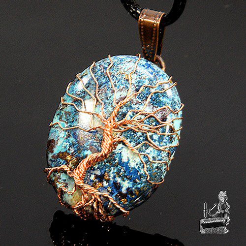 reservé : Pendentif Arbre de vie Jolana - shattuckite et cuivre – Image 7