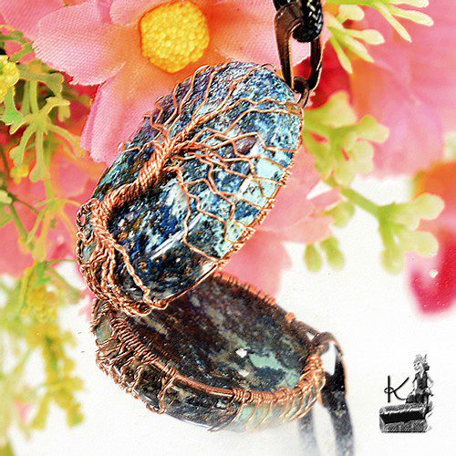 reservé : Pendentif Arbre de vie Jolana - shattuckite et cuivre – Image 6