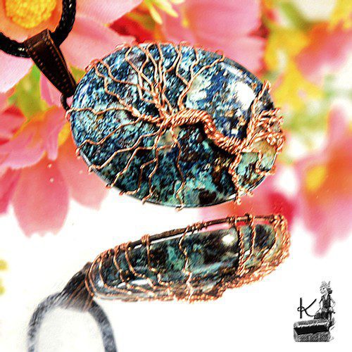 reservé : Pendentif Arbre de vie Jolana - shattuckite et cuivre – Image 5