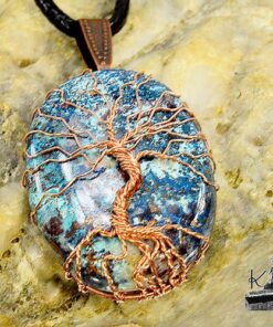 reservé : Pendentif Arbre de vie Jolana - shattuckite et cuivre – Image 3