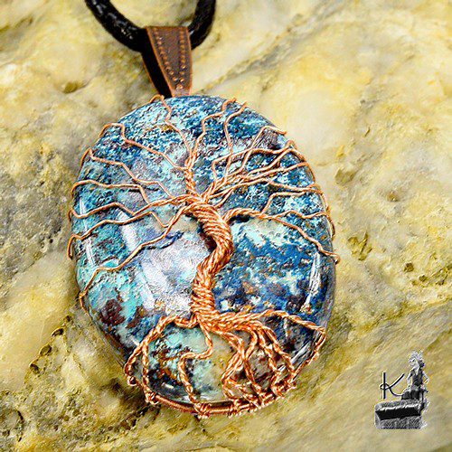 reservé : Pendentif Arbre de vie Jolana - shattuckite et cuivre – Image 3